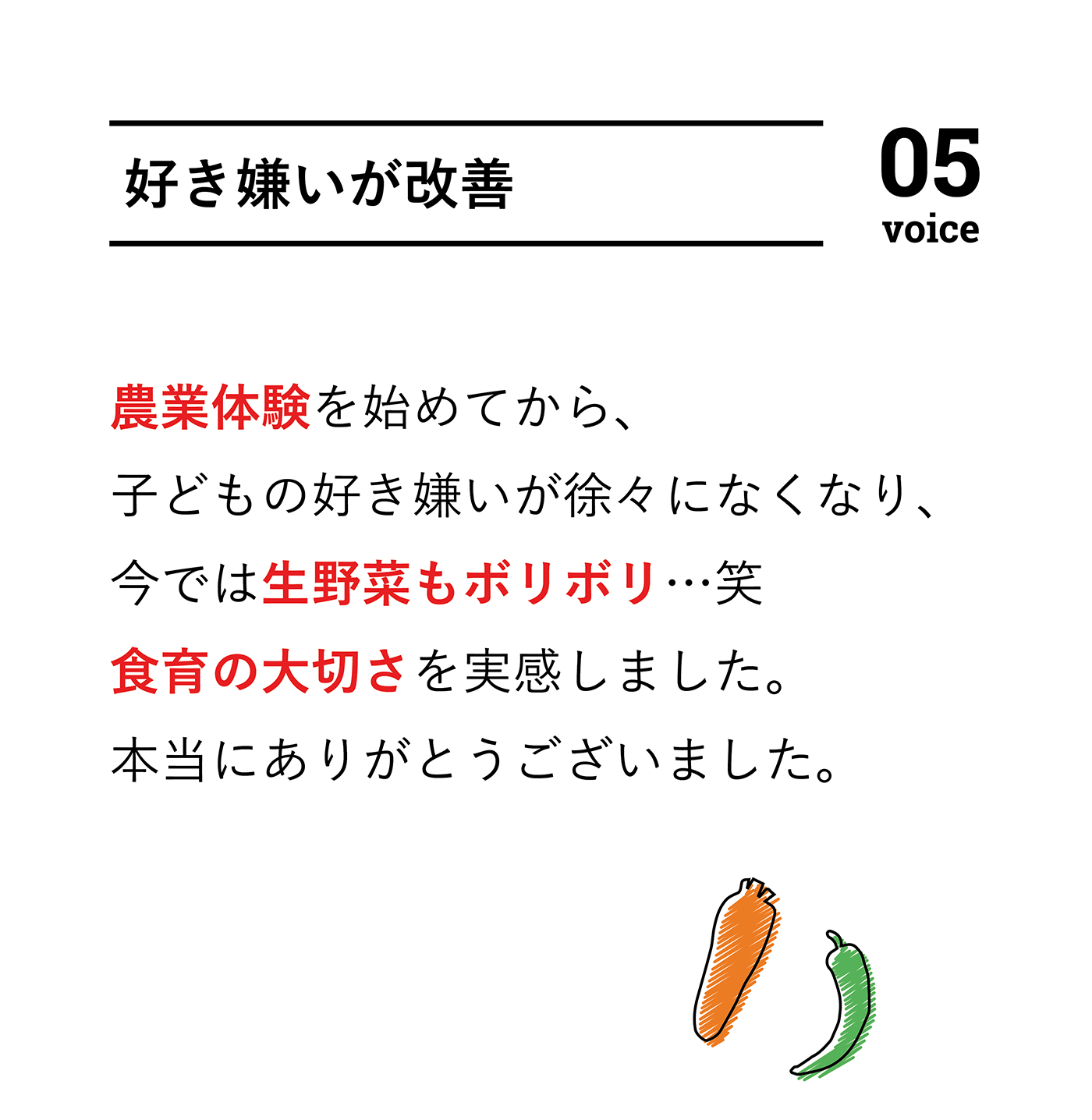 好き嫌いが改善